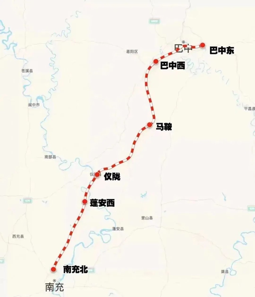 巴南高鐵線路圖。中鐵成都局集團有限公司供圖.jpg