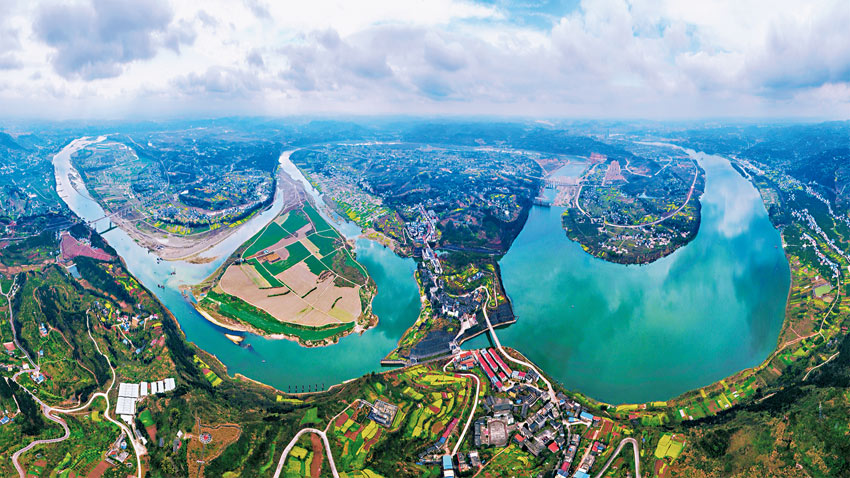 高坪美景——“天下第一曲流”。高坪區(qū)委宣傳部供圖