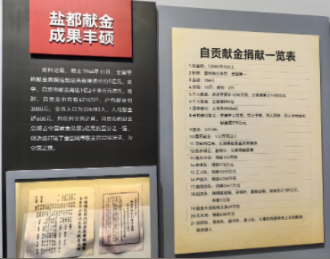 自貢抗日獻金陳列館展陳。自貢市貢井區(qū)地方志辦供圖